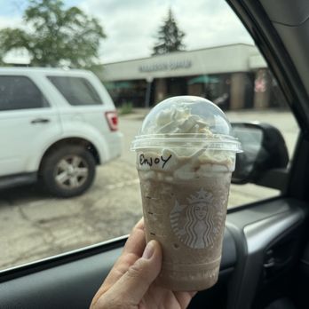 Starbucks - 1/2 of a delectable mocha frappuccino. They always nicely split it for us upon request. - Coffee & Tea Near Me - Park Ridge, Illinois Starbucks - 1/2 of a delectable mocha frappuccino. They always nicely split it for us upon request. - Coffee & Tea Near Me - Park Ridge, Illinois