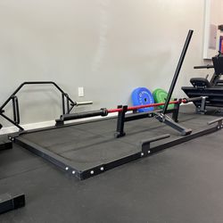 Berkeley Barbell Club - Deadlift platform, hex bar, and deadlift yoke to ensure safe and easy barbell loading.