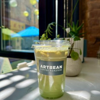 Artbean Coffee - pandan latte ($5.75) - Art Galleries Near Me - New York, New York
