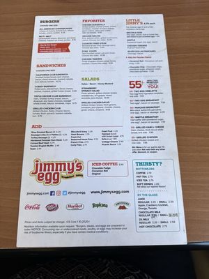 Menu photo 8 Jimmy's Egg Hefner Oklahoma City, OK