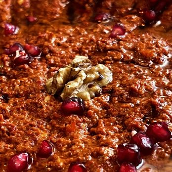 Falasteen - Delicious muhammara (walnut/pepper/pomegranate spread) - Middle Eastern Near Me - San Francisco, California