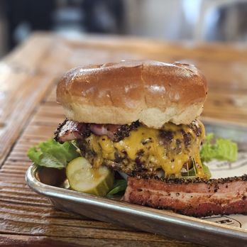 Eaker Barbecue - Smoked bacon cheeseburger (will change your life ) - Barbeque Near Me - Fredricksburg, Texas Eaker Barbecue - Smoked bacon cheeseburger (will change your life ) - Barbeque Near Me - Fredricksburg, Texas