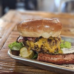 Eaker Barbecue - Smoked bacon cheeseburger (will change your life )