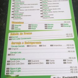 Tropical Sucos e Lanches - Menu
