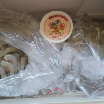 Hillman's Seafood & Fish House - 50 lbs of fresh shrimp and 1 tub of Hillman's famous Shrimp Slaw - Seafood Markets Near Me - Dickinson, Texas Hillman's Seafood & Fish House - 50 lbs of fresh shrimp and 1 tub of Hillman's famous Shrimp Slaw - Seafood Markets Near Me - Dickinson, Texas