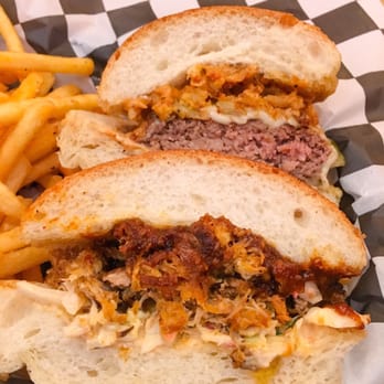 Southside 313 Bar & Grille - 1/2 pulled pork sand 1/2 peppercorn burger - Pubs Near Me - Bethlehem, Pennsylvania Southside 313 Bar & Grille - 1/2 pulled pork sand 1/2 peppercorn burger - Pubs Near Me - Bethlehem, Pennsylvania
