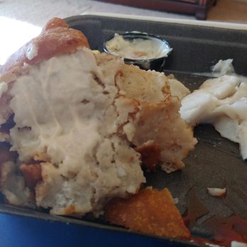 Biscuits Cafe - Uncooked batter on my fish &chips.  The out side of the batter was nice and golden brown but when I started to eat it felt slimmey?? - American Near Me - San Tan Valley, Arizona