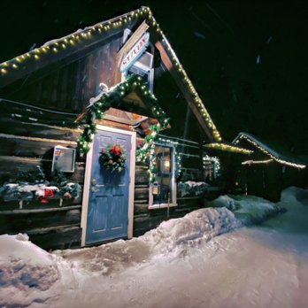 Soupcon Restaurant - the front of the restaurant at night - French Near Me - Crested Butte, Colorado