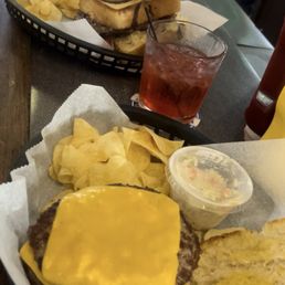 rebel burger 1/2 beef 1/2 pork delicious perfectly cooked and the wife had rueben burger also delicious rebel burger 1/2 beef 1/2 pork delicious perfectly cooked and the wife had rueben burger also delicious