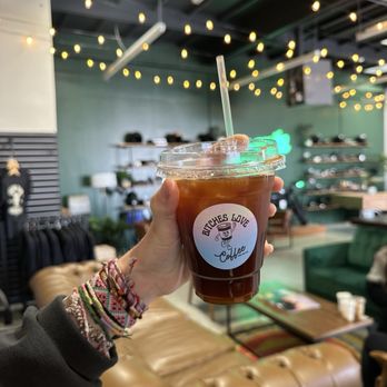 Gremlin Garage - iced americano with sugar free almond roca syrup - Coffee & Tea Near Me - Costa Mesa, California