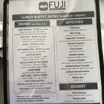 Fuji Sushi Buffet - Front Menu - Japanese Near Me - Concord, California Fuji Sushi Buffet - Front Menu - Japanese Near Me - Concord, California