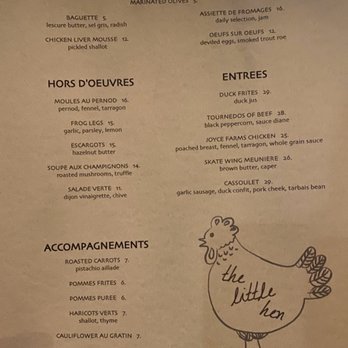 The Little Hen - Small but focused menu - French Near Me - Haddonfield, New Jersey