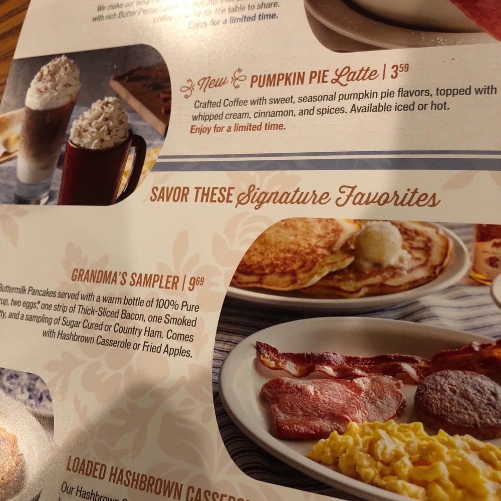 Cracker Barrel Old Country Store - Pumpkin pie latte - Breakfast & Brunch Near Me - Princeton, West Virginia Cracker Barrel Old Country Store - Pumpkin pie latte - Breakfast & Brunch Near Me - Princeton, West Virginia