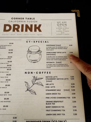 Menu photo 7 Corner Table Redwood City, CA