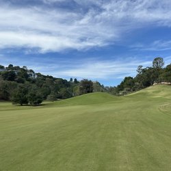 Bel Air Country Club - This is hole 12 with a fun hill right in front of the green. The flag is right behind the hill, just 50 yards from this side of the hill.