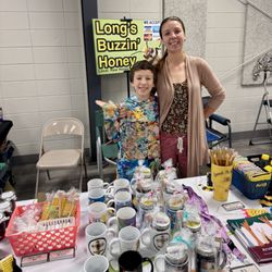 Long’s Buzzin’ Honey - Gifts and honey being sold at the Latimer Community Center market.