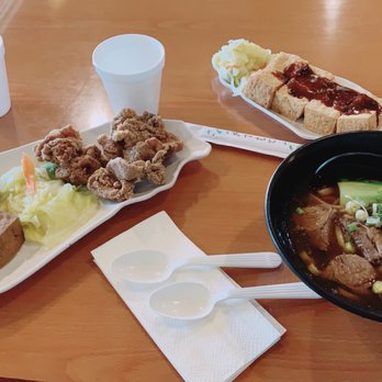 Yes Cafe - Popcorn chicken combo, Fried tofu with kimchi, and Beef noodle soup - Bubble Tea Near Me - Chandler, Arizona