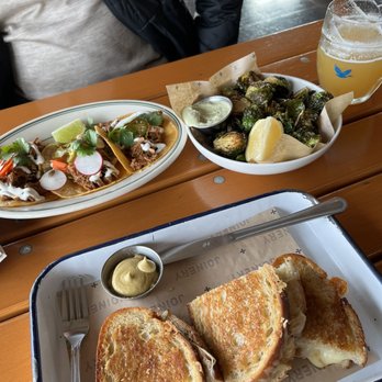 Joinery - Fried Brussel Sprouts Pulled Pork Tacos Grilled Cheese Sandwich - American Near Me - Sausalito, California Joinery - Fried Brussel Sprouts Pulled Pork Tacos Grilled Cheese Sandwich - American Near Me - Sausalito, California