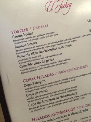 Menu photo 1 El Jockey Victoria, E