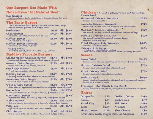 Menu photo 6 Daddio's Burger Beaumont, TX