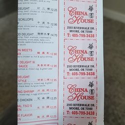 China House - The menu they mailed me without permission for them to be rude.