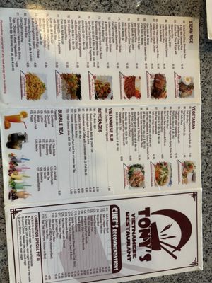 Menu photo 2 Tony's Vietnamese Noodle Restaurant Airdrie, AB Menu photo 2 Tony's Vietnamese Noodle Restaurant Airdrie, AB