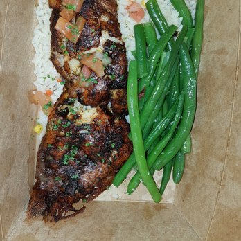 Cafe Mason - Blackened grilled red snapper with greens and rice - Breakfast & Brunch Near Me - San Francisco, California