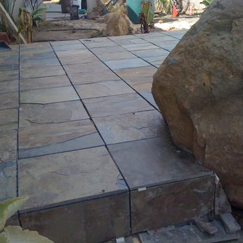 Bash Tile - slate tile patio installation - Tiling Near Me - Santa Barbara, California