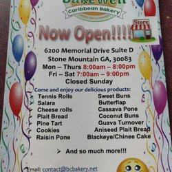Bakewell Caribbean Bakery - Grand opening flyer
