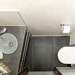 Bäder Seelig - Gäste WC mit Terrastone Wandputz gestaltet.