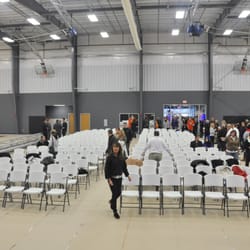 Setting up our chairs for the opening!