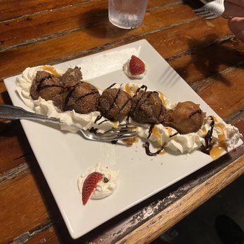 Conch Republic Seafood - Strawberry Tempura was delish! Reminded me of a cobbler. - Seafood Near Me - Key West, Florida