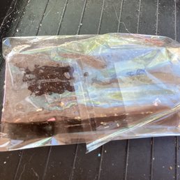 Dubai chocolate bar backside in the cellophane