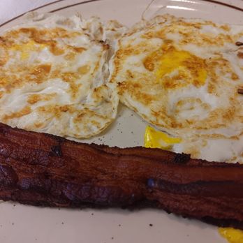 Gangnam Cafe - 2 hard over eggs and delicious crispy bacon - American Near Me - Concord, California
