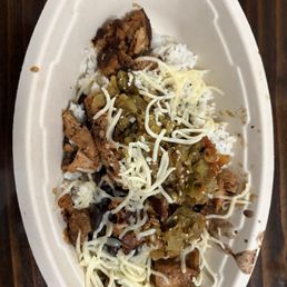 Under 1/2 full dish of bean bowl. Disappointed. Under 1/2 full dish of bean bowl. Disappointed.