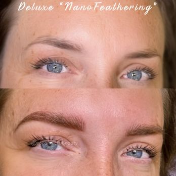 SoCal MicroBeauty & MicroBlading - Before & After Deluxe Nano Feather eyebrows - Permanent Makeup Near Me - Huntington Beach, California