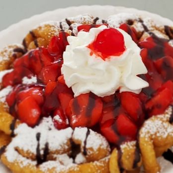 Sweet Life - Strawberry Supreme Funnel Cake - Cupcakes Near Me - Virginia Beach, Virginia Sweet Life - Strawberry Supreme Funnel Cake - Cupcakes Near Me - Virginia Beach, Virginia