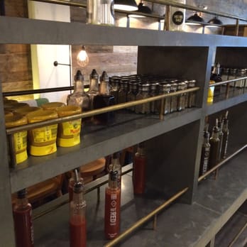 Gourmet Burger Kitchen - Sauce and Ketchup Station - Burgers Near Me - London, XGL