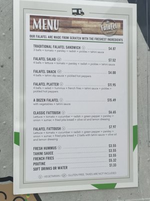 Menu photo 2 Falafel On Wheels Ottawa, ON