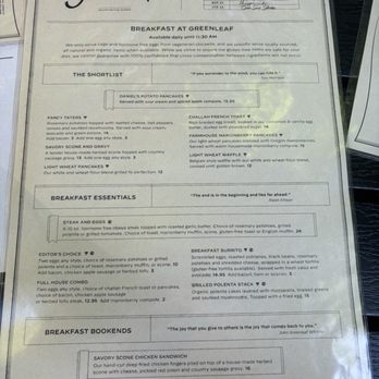 Greenleaf Restaurant - Breakfast Menu - Breakfast & Brunch Near Me - Ashland, Oregon