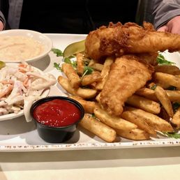 A ginormous portion of fish 'n chips.