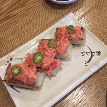 Dakara Sushi - Crispy rice with spicy tuna - Japanese Near Me - Whittier, California Dakara Sushi - Crispy rice with spicy tuna - Japanese Near Me - Whittier, California