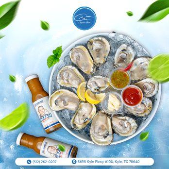 Ocean Blue Oyster Bar - Shuck yeah! Our Half-Shelled Oysters are here to elevate your seafood experience.
Enjoy them raw for that pure ocean flavor! - Seafood Near Me - Kyle, Texas Ocean Blue Oyster Bar - Shuck yeah! Our Half-Shelled Oysters are here to elevate your seafood experience.
Enjoy them raw for that pure ocean flavor! - Seafood Near Me - Kyle, Texas