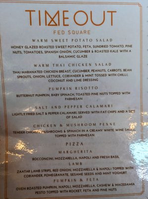 Menu photo 1 Time Out Fed Square Cafe Melbourne, VIC Menu photo 1 Time Out Fed Square Cafe Melbourne, VIC