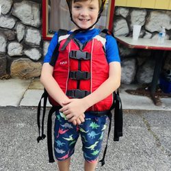 Wahoo's Adventures - Elijah getting ready for the ride of his life!