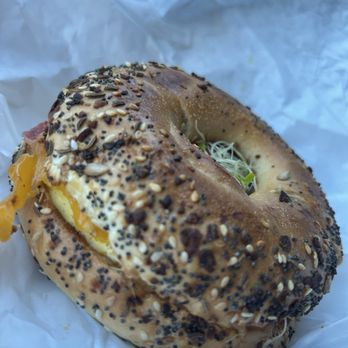 N Street Cafe - Bacon Breakfast Bagel With cheddar cheese Tomatoes & sprouts - Sandwiches Near Me - Sacramento, California N Street Cafe - Bacon Breakfast Bagel With cheddar cheese Tomatoes & sprouts - Sandwiches Near Me - Sacramento, California