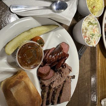 Spring Creek Barbeque - Brisket and sausage plate - Barbeque Near Me - Frisco, Texas Spring Creek Barbeque - Brisket and sausage plate - Barbeque Near Me - Frisco, Texas