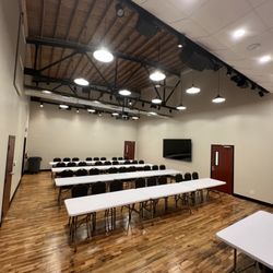 Depot Street Event Center - Seminar setup for 36 participants.