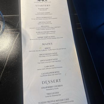 Spice - Restaurant Week Menu - Tapas/Small Plates Near Me - Charlotte, North Carolina