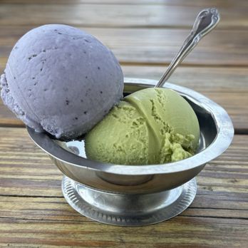 Spotted Duck - Blue Fleur and Matcha - Ice Cream & Frozen Yogurt Near Me - Penn Yan, New York